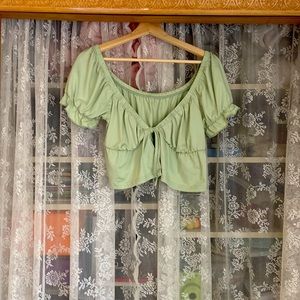 Green crop top